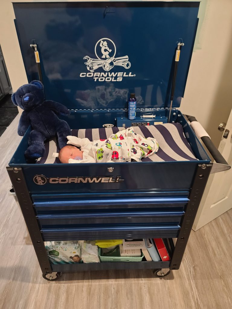 toolbox turned changing table
