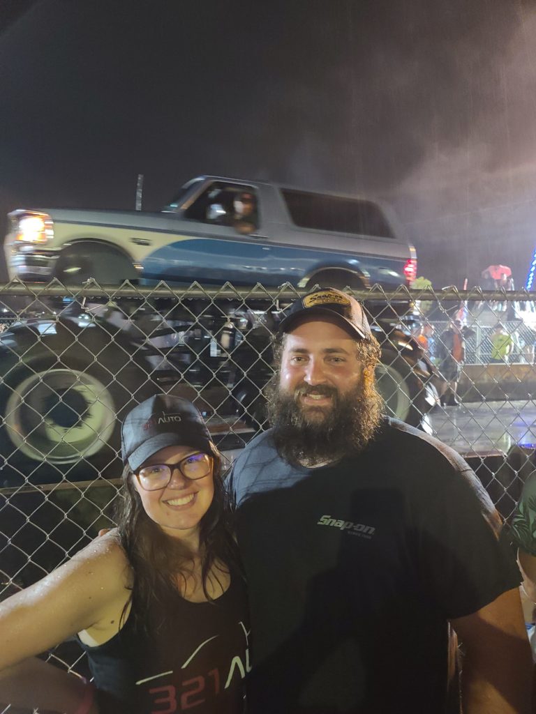 hanging out at racing event